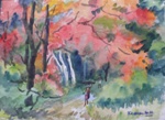 Gulmohor, Landscape Painting by M. K. Kelkar, Watercolour on Paper, 10 X 14